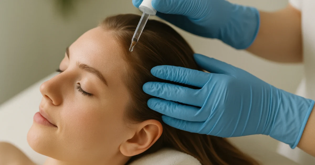 Women Receiving a Keravive scalp treatment in in Lehi, UT